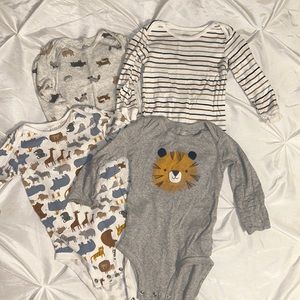 18 Month Carter’s long sleeve bodysuit onesie bundle of four